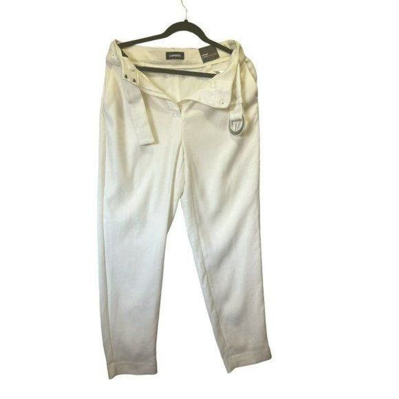 EXPRESS Light Beiges Women’s Pants Ankle Super HighRise Belted Size 4 NWT - Picture 8 of 16